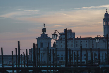 Beautiful colors of sunset in Venice, Italy