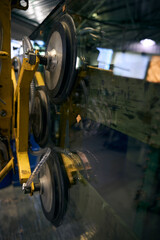 Powerful suction cups ona special device for installation and loading work