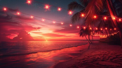 Sunset With Palm Trees