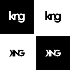 kng typography letter monogram logo design set