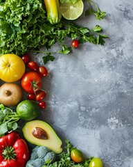 Copy space background with assortment of vegetables