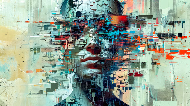 Abstract digital portrait of a woman