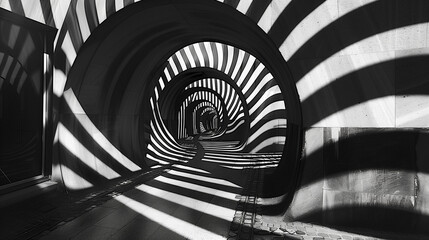 black and white tunnel