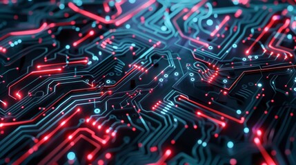 Intricate futuristic circuitry design: a detailed illustration of intricate circuitry, illustrating the sophistication of futuristic tech design.