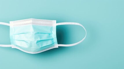 Close-up of a medical face mask to prevent the spread of germs on a light background. Workwear.