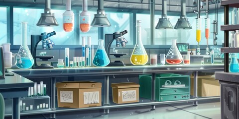 Advanced science lab setup: a scene showcasing precision laboratory equipment, enabling rigorous scientific investigations and breakthrough discoveries.