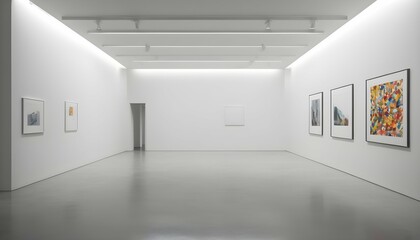 Minimalist Modern Art Gallery With Clean White Wa