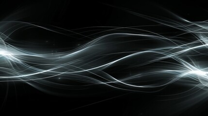 Fototapeta premium Embracing modernity: black canvas embellished with abstract line lights, reflecting sleek and contemporary allure.