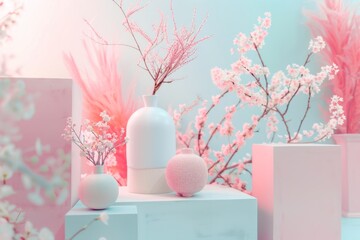 Journey through soothing pastel dreams: a serene realm painted in soft and sweet hues, offering tranquility.