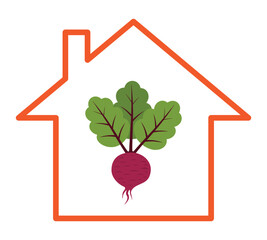 beet in house icon - 766625586