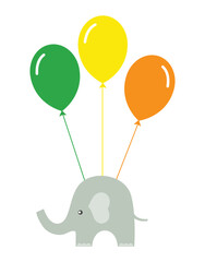elephant baby with air balloons - 766625591