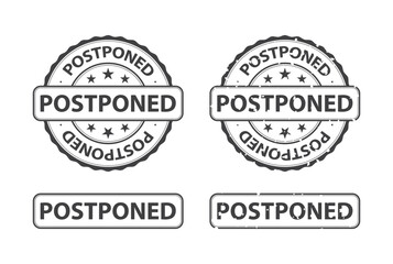 Postponed grunge rubber stamp - 766625592
