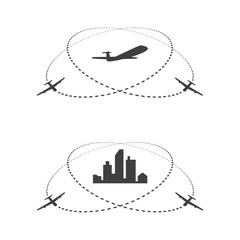 plane track with city