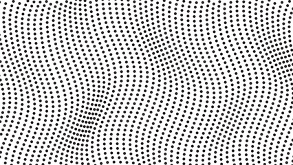 Abstract halftone illustration of wave background. Many black dots on a transparent background.