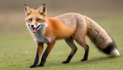 A Fox With Its Tail Wagging In Happiness