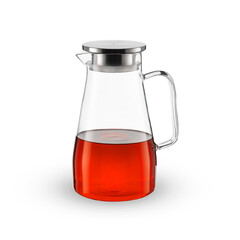 Isolated jar with juice. On white.
