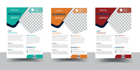 Business flyer, brochure design, magazine or flier mockup in blue & red  colors,flyer in A4 size.