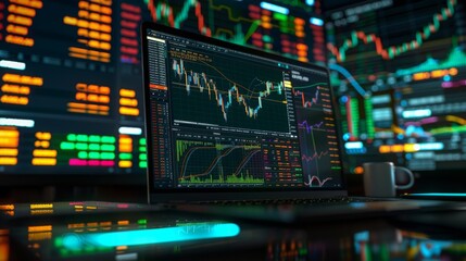 Obraz premium Cryptocurrency tokens. Digital market, electronic money. Bitcoin, Ripple, Litecoin, Zcash,Tether. Cryptocurrency digital active trading forex crypto analytics cyber graph.