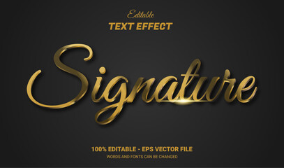 signature editable text effect - obrazy, fototapety, plakaty
