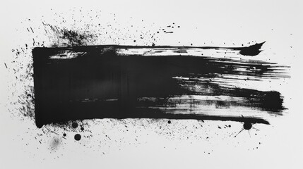 Minimalist Black Brush Strokes on White Canvas