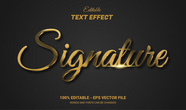 signature editable text effect