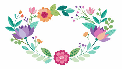 Watercolor Floral Flower Frame Vector Design for Stunning Visuals