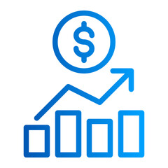 This is the Growth icon from the Finance icon collection with an outline gradient style