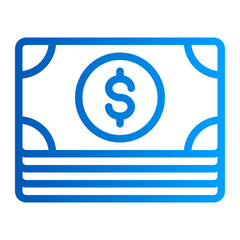 This is the Cash icon from the Finance icon collection with an outline gradient style