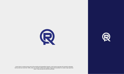 initial letter R inside crossing circle for company. Vector  illustration design template elements