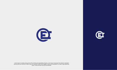 initial letter E inside crossing circle for company. Vector  illustration design template elements