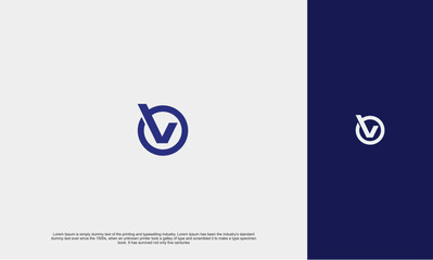 initial letter V inside crossing circle for company. Vector  illustration design template elements