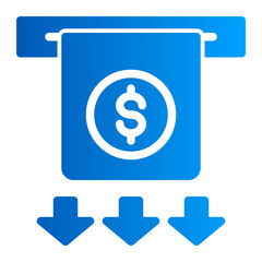 This is the Withdrawal icon from the Finance icon collection with an solid gradient style