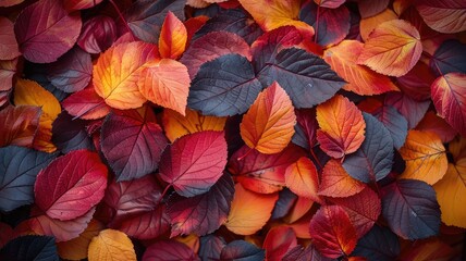 Autumn leaves forming a vibrant background Concept of fall season