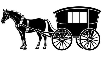 Fototapeta na wymiar Vintage Charm Horse and Carriage Vector Illustration