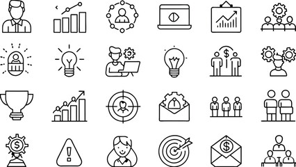 Business marketing icon in flat style