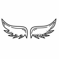 Wings icon, isolated white background vector illustration