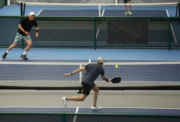 Pickleball singles match