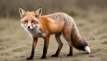 Naklejka na ściany i meble A Fox With Its Ears Flattened Back Frightened