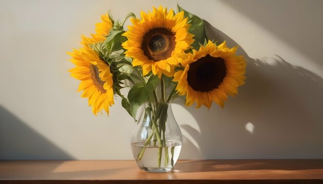 A Still Life Painting Of A Bouquet Of Sunflowers I