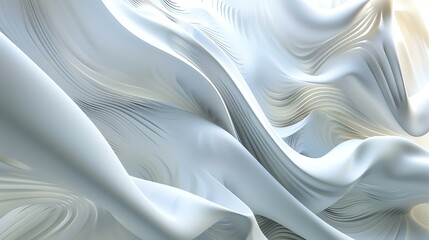 White abstract background with smooth waves.
