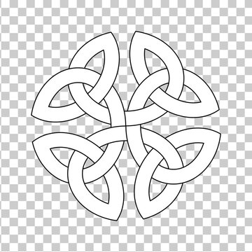 celtic knot trinity the art and symbol of eternal for tattoo icon logo web design wall paper isolated on transparent background. vector illustration.