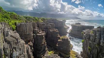 The Pancake Rocks in Punakaiki are a natural attraction located in the Paparoa National Park on the