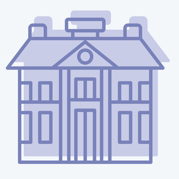 recommend clip art: Icon Barracks. related to Military symbol. two tone style. simple design editable. simple illustration