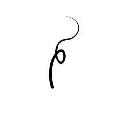 Illustration of Hair Strands. Black hair