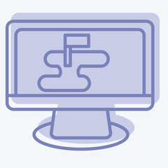 Icon Strategy Map. related to Military symbol. two tone style. simple design editable. simple illustration