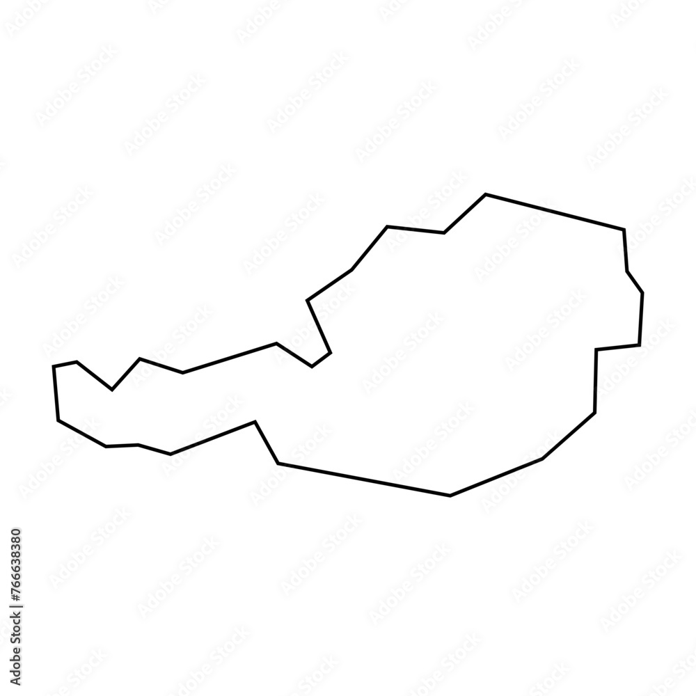 Wall mural austria country thin black outline silhouette. simplified map. vector icon isolated on white backgro - Wall murals