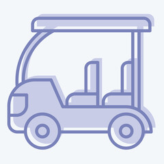 Icon Golf Cart. related to Golf symbol. two tone style. simple design editable. simple illustration