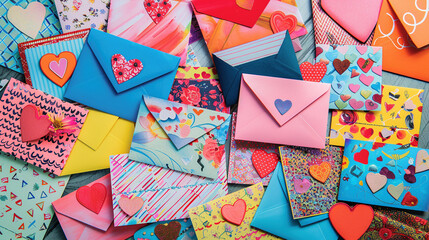 Romantic Greetings Galore: Assorted Valentine's Day Cards and Envelopes