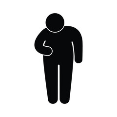 fat man icon, obesity illustration