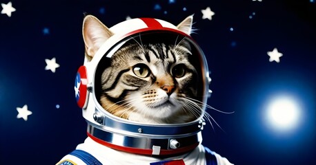 Cat wearing an astronaut suit
